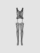 Combinaison Effet Porte-Jarretelles F221 Noir