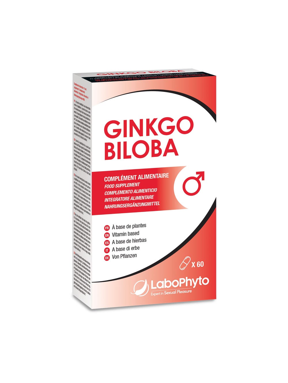 Aphrodisiaque homme Ginkgo Biloba 60 gélules main product photo