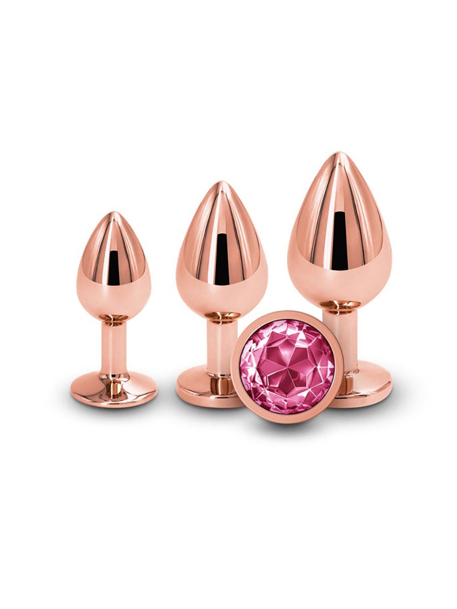 Kit plug anal bijou Rear Assets rose gold 3 pièces