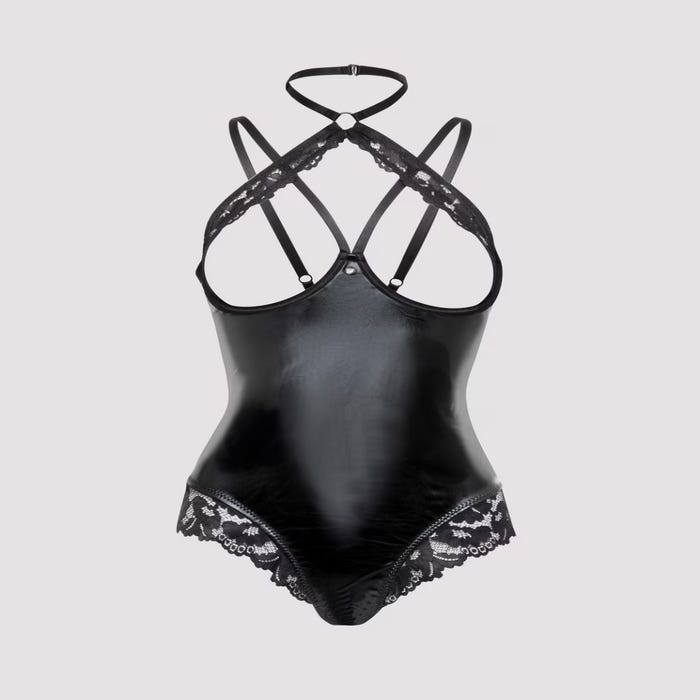 Body seins nus ouvert effet cuir Fierce Romance (Grande Taille)