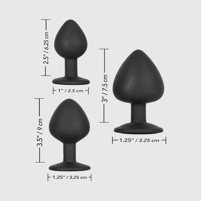 Kit plug anal Silicone Gem 3 pièces