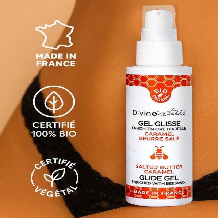 Gel glisse caramel beurre salé bio 100 ml