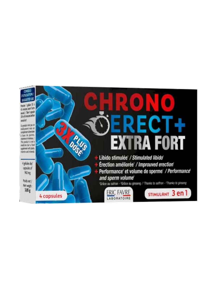 Stimulant sexuel Chronoerect+ Extra fort 4 gélules main product photo