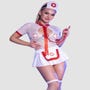 Costume Infirmière Spécialisée 6 Pièces Blanc & Rouge