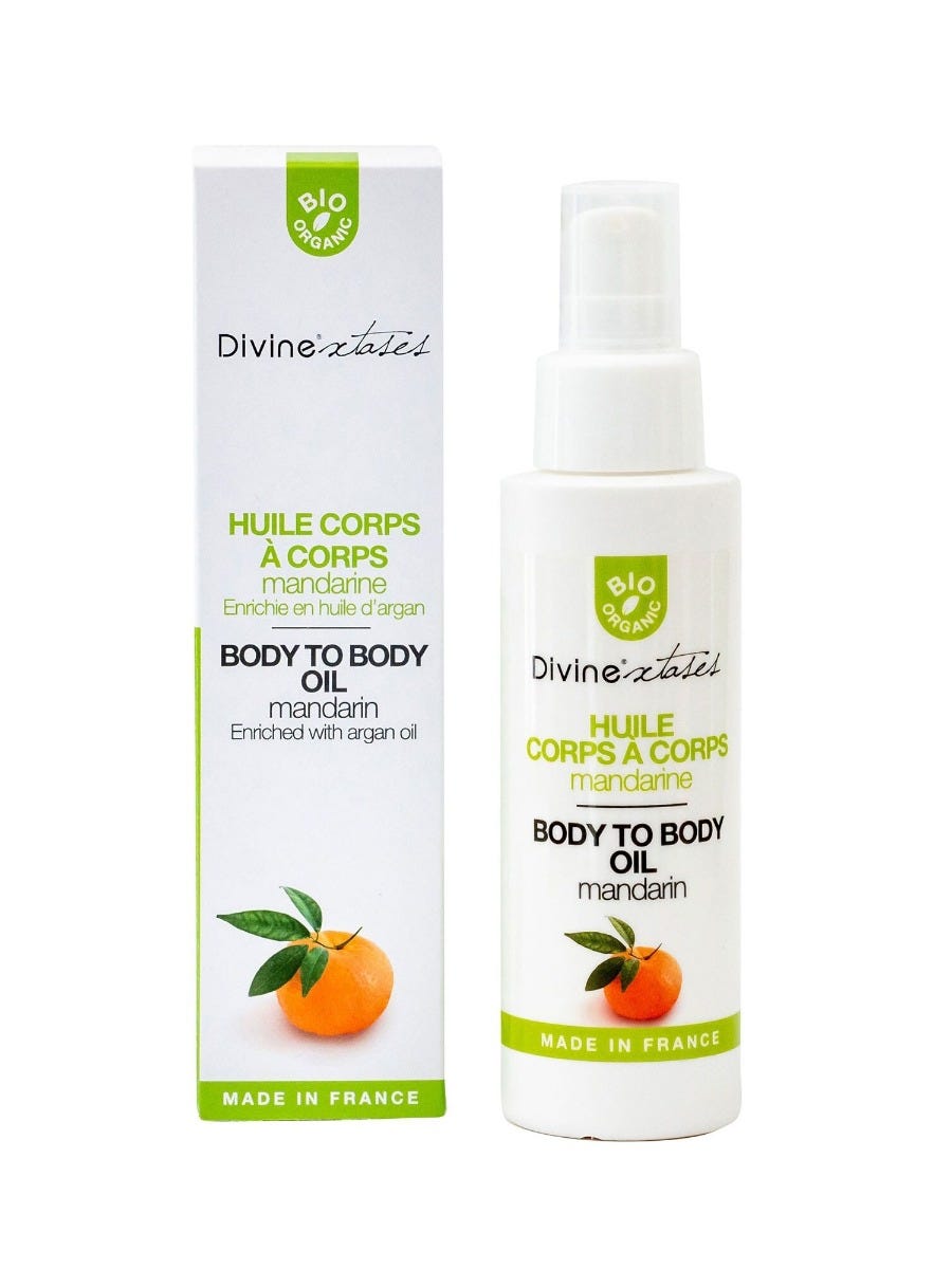 Huile corps à corps mandarine bio 100 ml main product photo