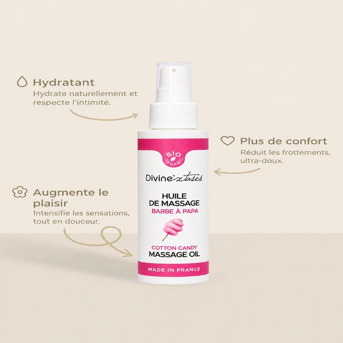 Huile de massage barbe à papa bio 100 ml