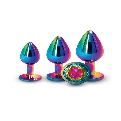 Kit plug anal bijou Rainbow Rear Assets 3 pièces