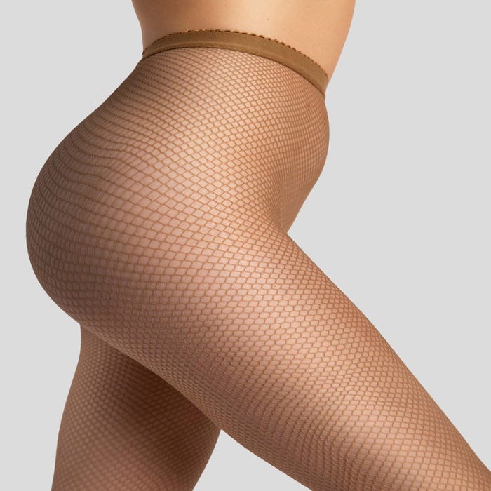 Collant résille Greta 40 DEN marron