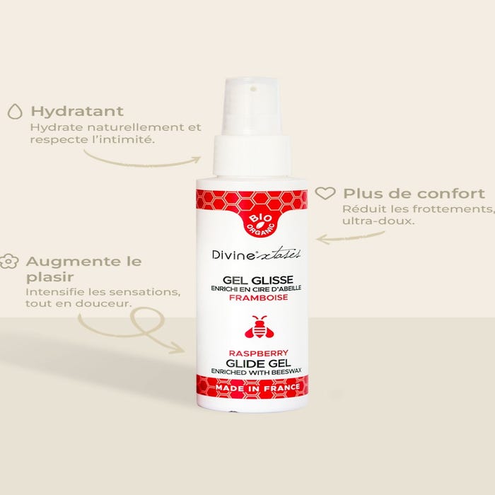 Gel glisse framboise bio 100 ml