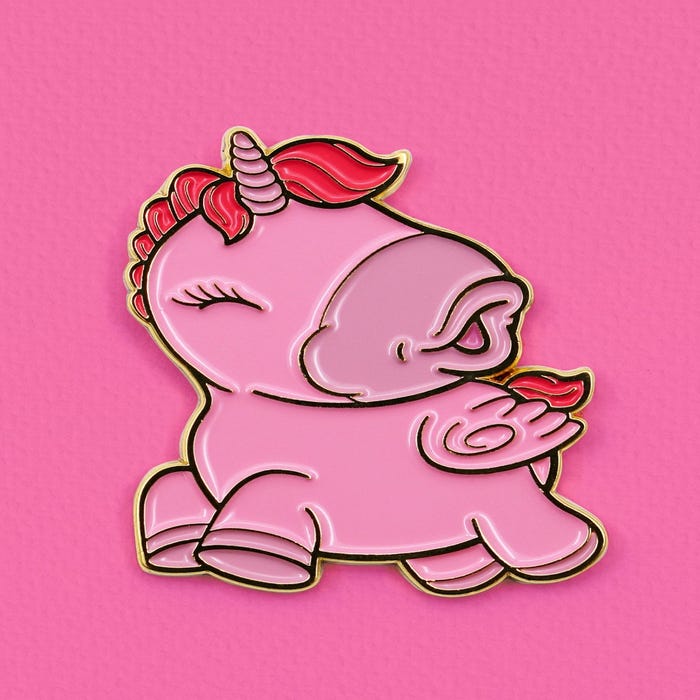 Pin's licorne rose Unipin Heart Throb