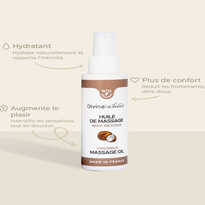Huile de massage gourmande coco pacifique bio 100 ml