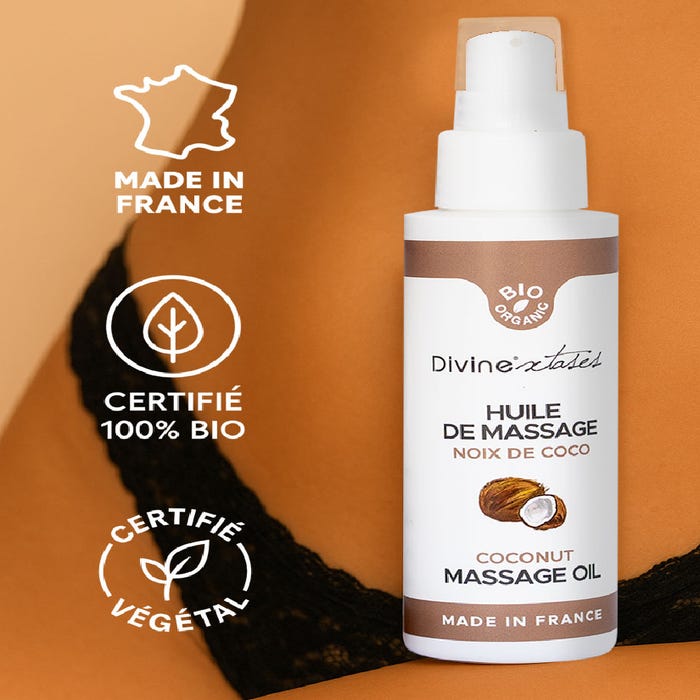 Huile de massage gourmande coco pacifique bio 100 ml