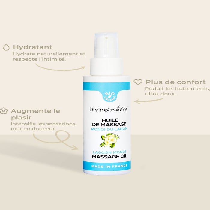 Huile de massage monoï bio 100 ml