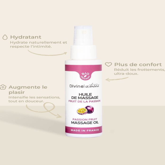 Huile de massage gourmande fruit de la passion bio 100 ml