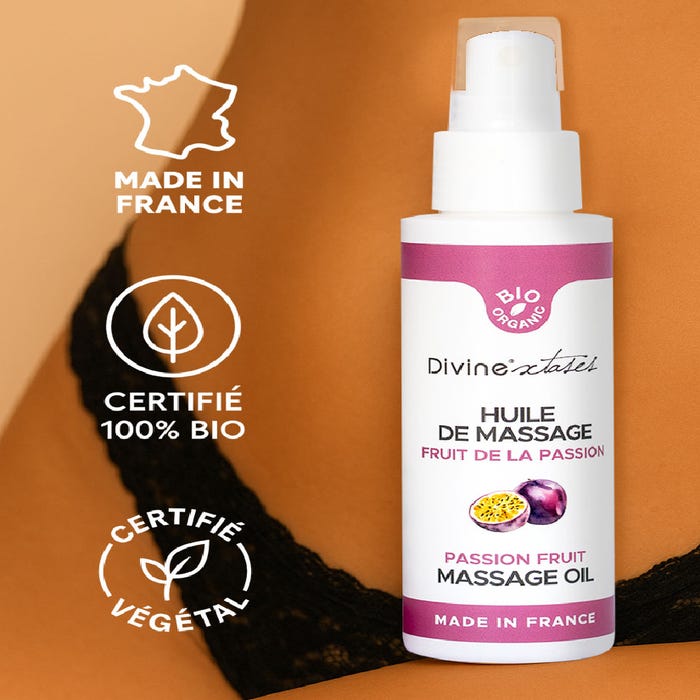 Huile de massage gourmande fruit de la passion bio 100 ml