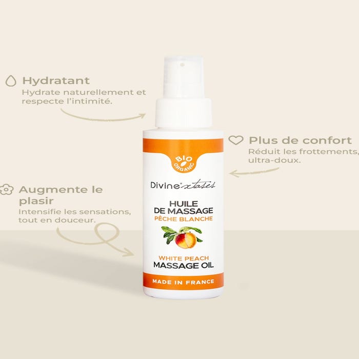 Huile de massage pêche blanche bio 100 ml
