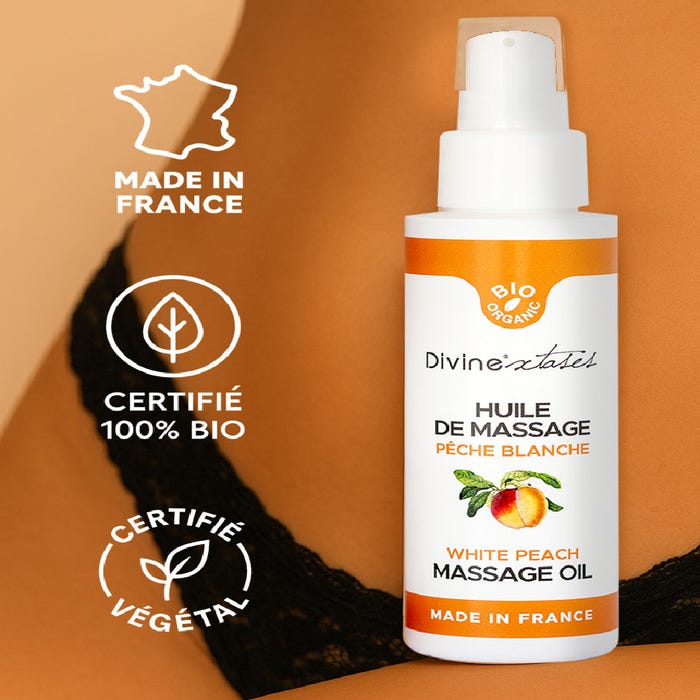 Huile de massage pêche blanche bio 100 ml