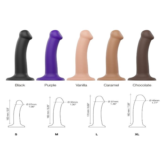 Dildo Strap-on-Me double densité Bendable