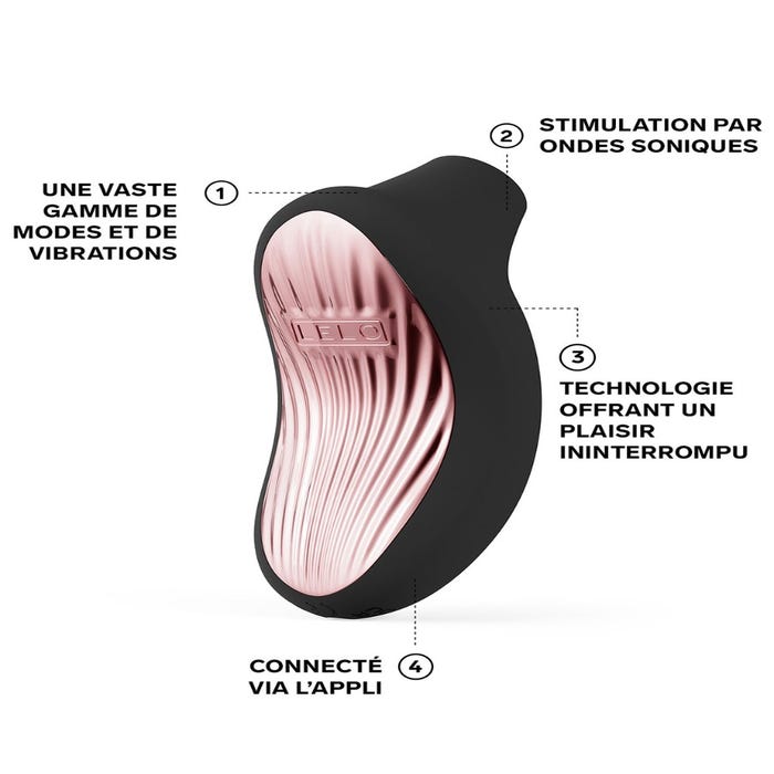 Stimulateur clitoridien connecté sonique LELO Sona 3 Cruise noir