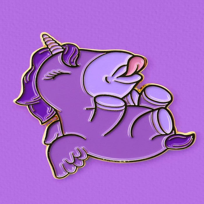Pin's licorne violet Unipin Karma Lilac