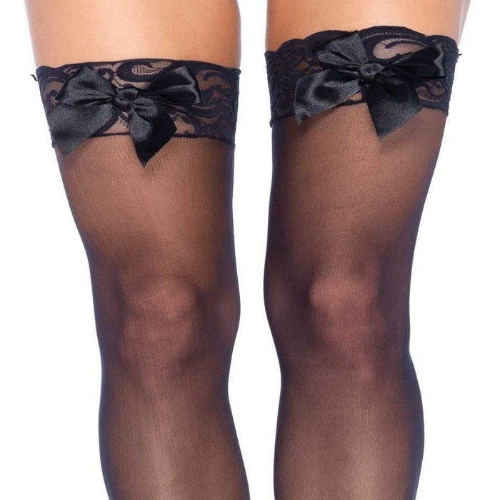 Bas autofixants voile Bunny noir