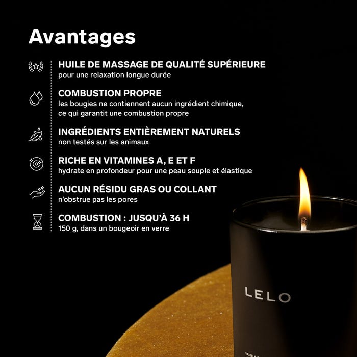 Bougie de massage vanille et crème de cacao Flickering Touch