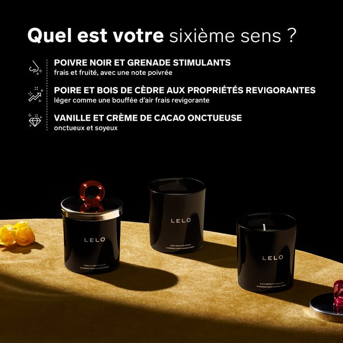 Bougie de massage vanille et crème de cacao Flickering Touch