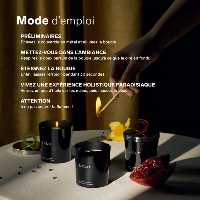 Bougie de massage vanille et crème de cacao Flickering Touch