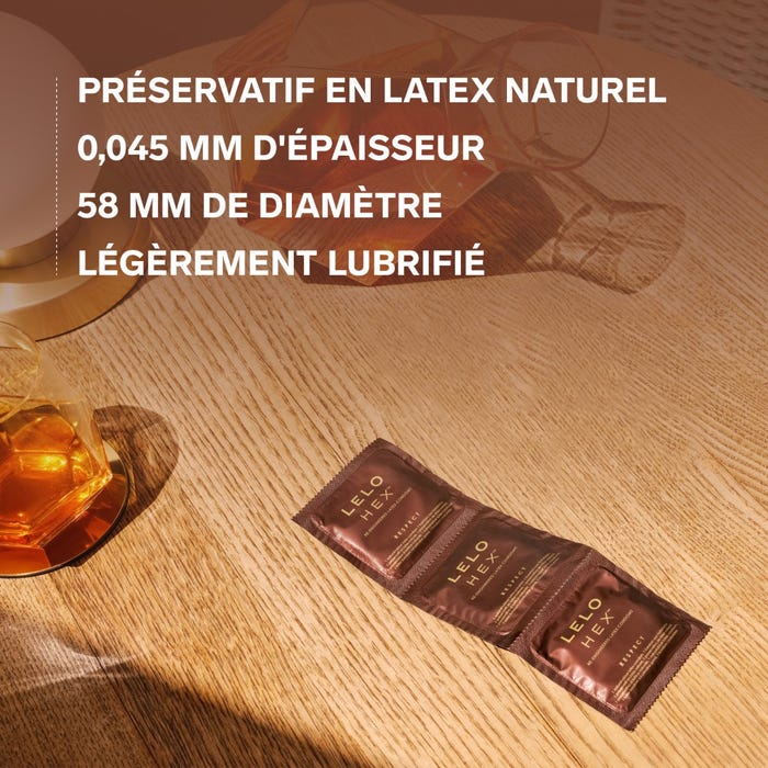 Préservatifs LELO Hex Respect XL boîte de 36