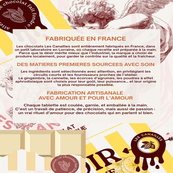 Tablette chocolat noir aphrodisiaque 100 g