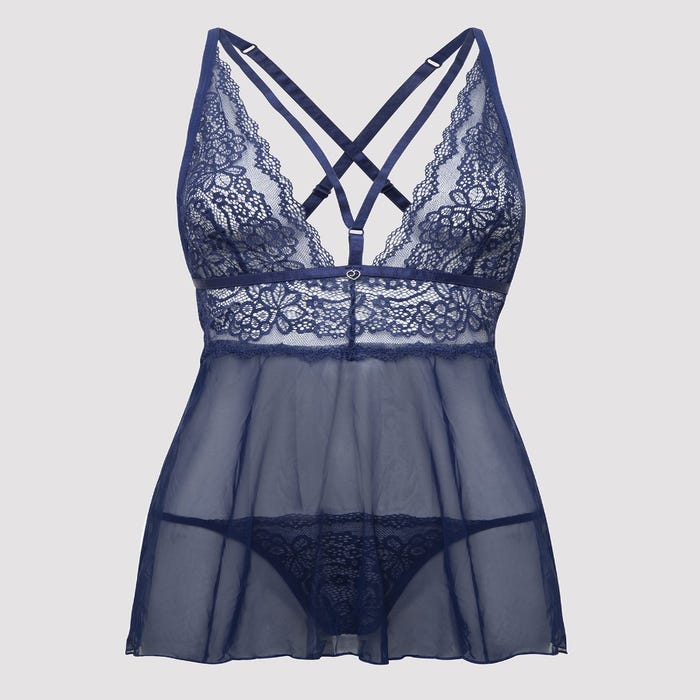 Nuisette babydoll Late Night Liaison bleu