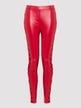 Legging grande taille rouge effet cuir à laçages Fierce 