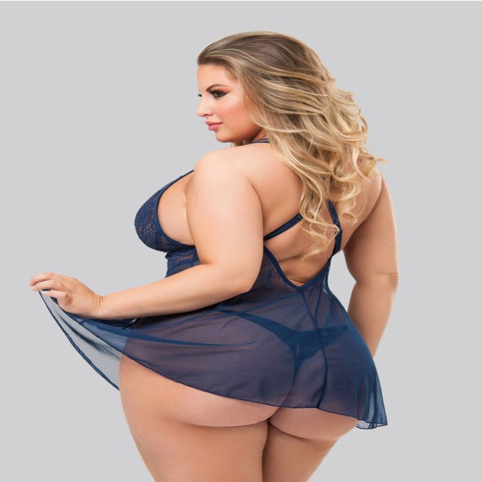 Nuisette babydoll Late Night Liaison bleu GT