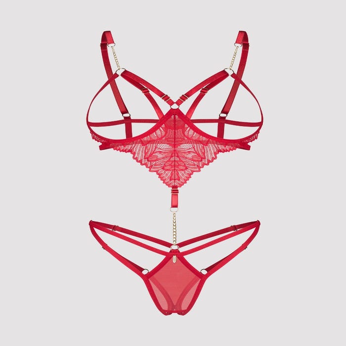 Body ouvert seins nus Matildea rouge