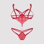 Body ouvert seins nus Matildea rouge