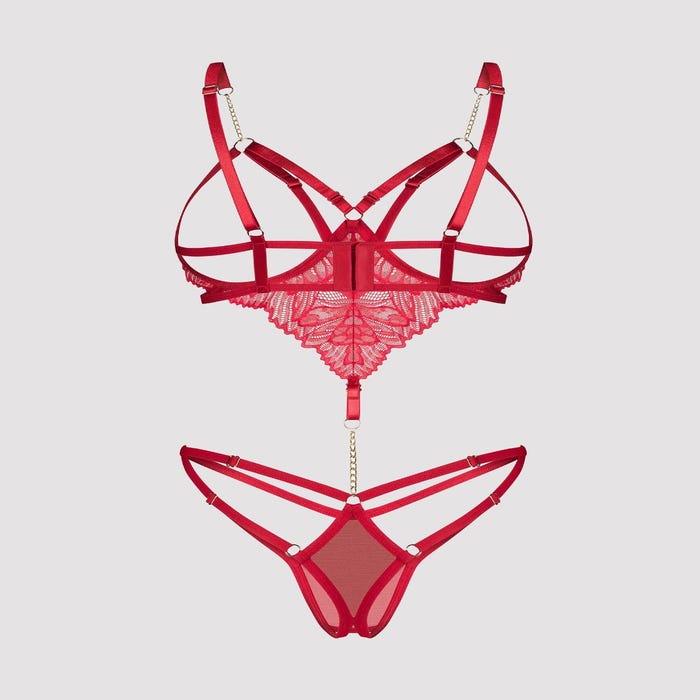 Body ouvert seins nus Matildea rouge