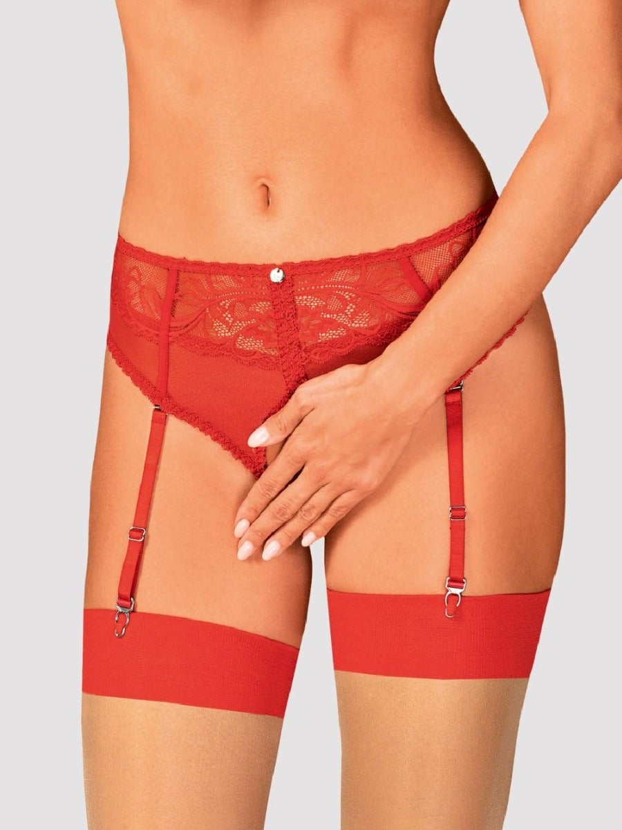 Culotte ouverte porte-jarretelles Dagmarie rouge