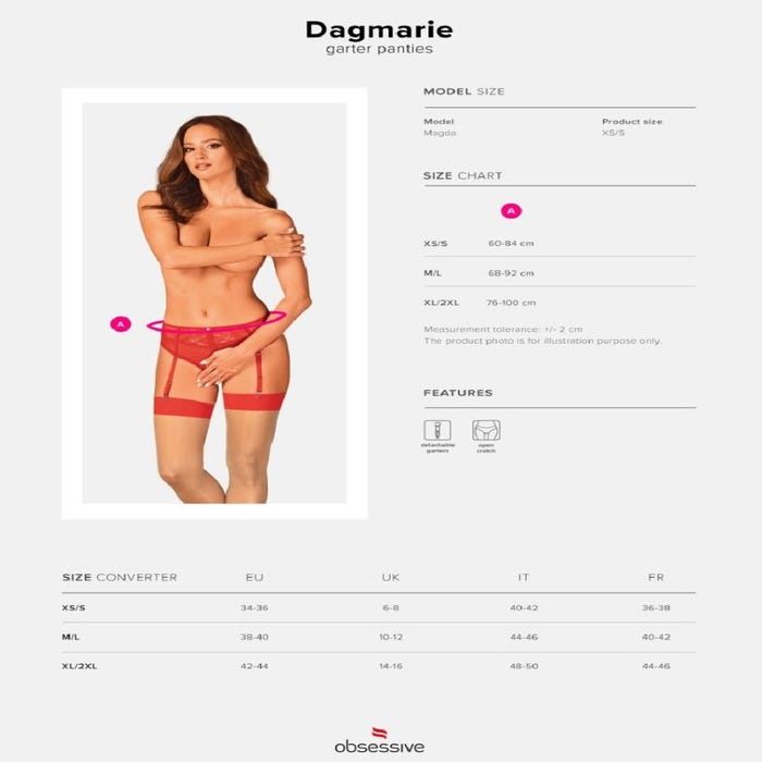 Culotte ouverte porte-jarretelles Dagmarie rouge