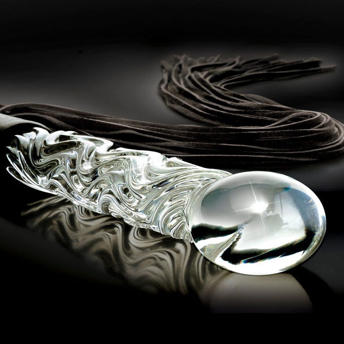 Dildo en verre et martinet Icicles No. 38