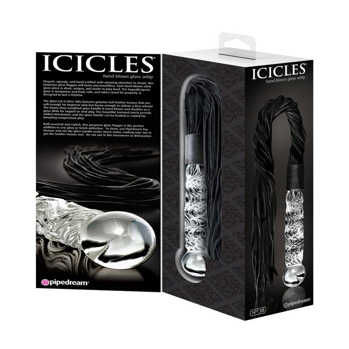 Dildo en verre et martinet Icicles No. 38