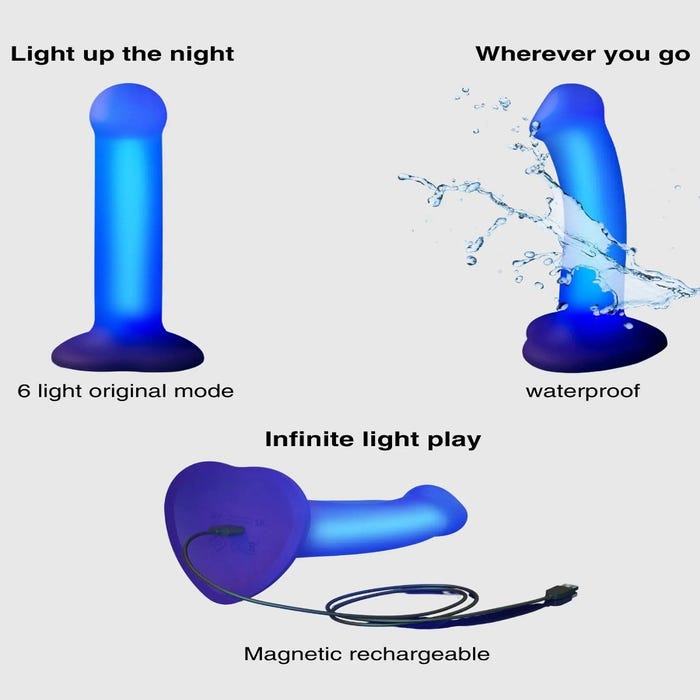 Dildo ventouse lumineux Glow LED M