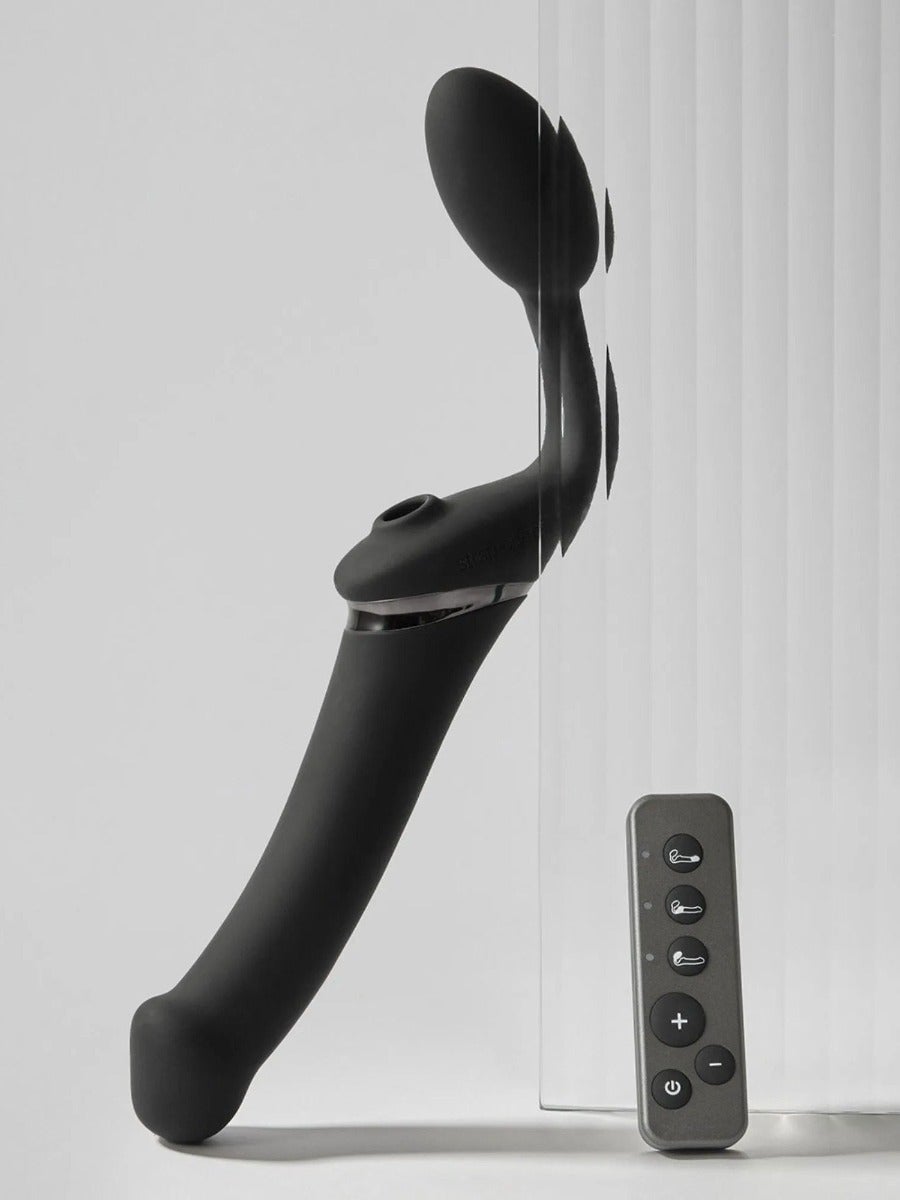 Strap-on vibrant télécommandé Multi Orgasm noir S