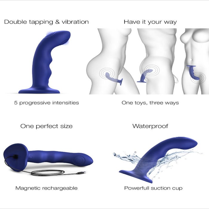 Vibromasseur ventouse Tapping Wave bleu