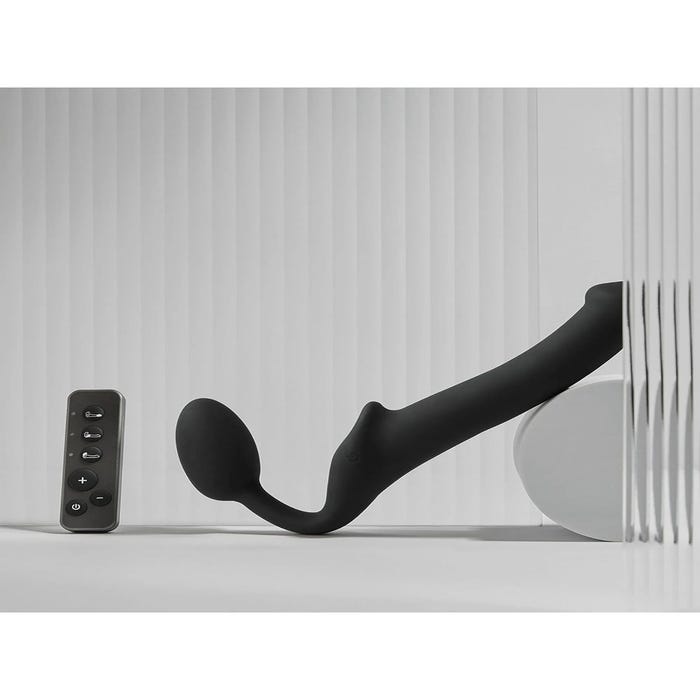 Strap-on vibrant télécommandé 3 moteurs noir XL