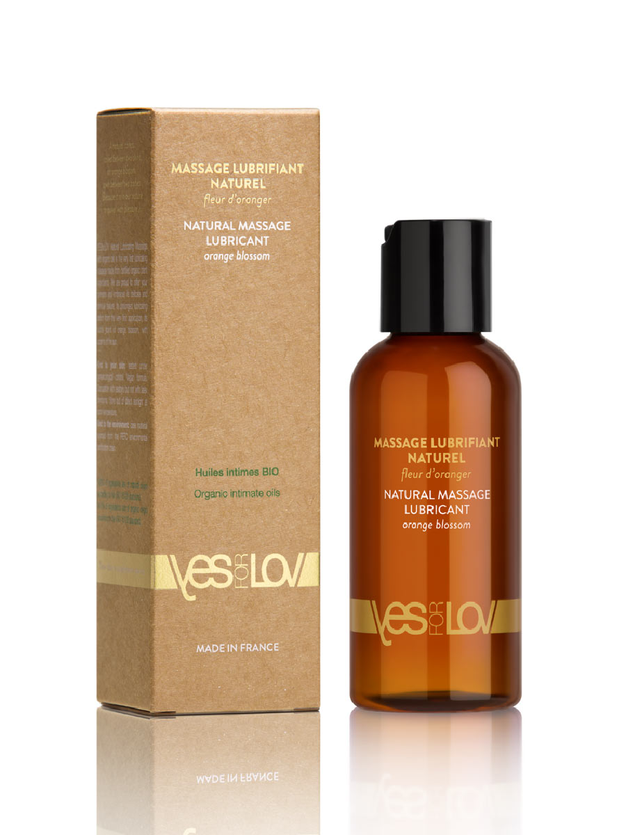 Massage lubrifiant naturel bio fleur d'oranger 100 ml main product photo