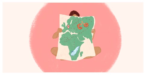 Illustration d&rsquo;une personne derri&egrave;re une carte avec des sextoys qui symbolise la relation sexualit&eacute; et soci&eacute;t&eacute;